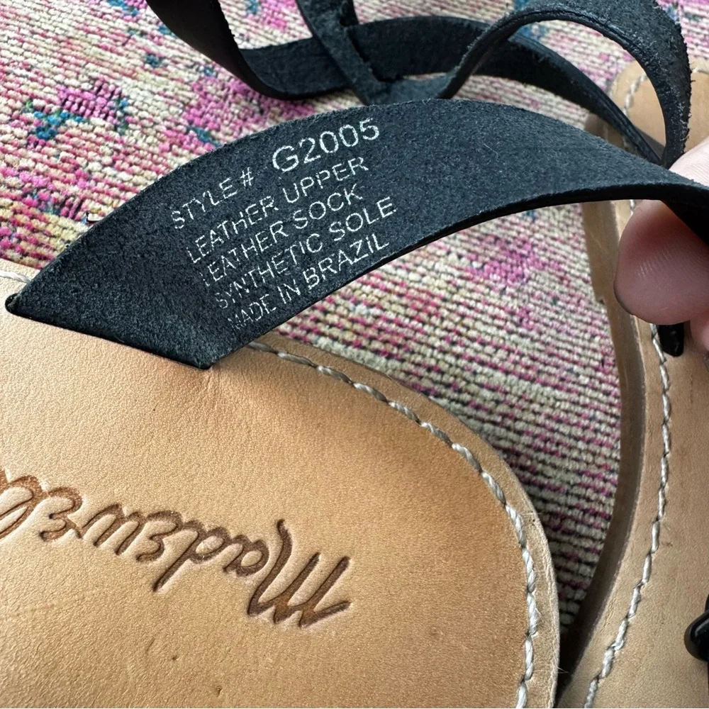 MADEWELL Boardwalk Black Leather Ankle‎ Strap Sandal size 7.5 - Picture 7 of 11